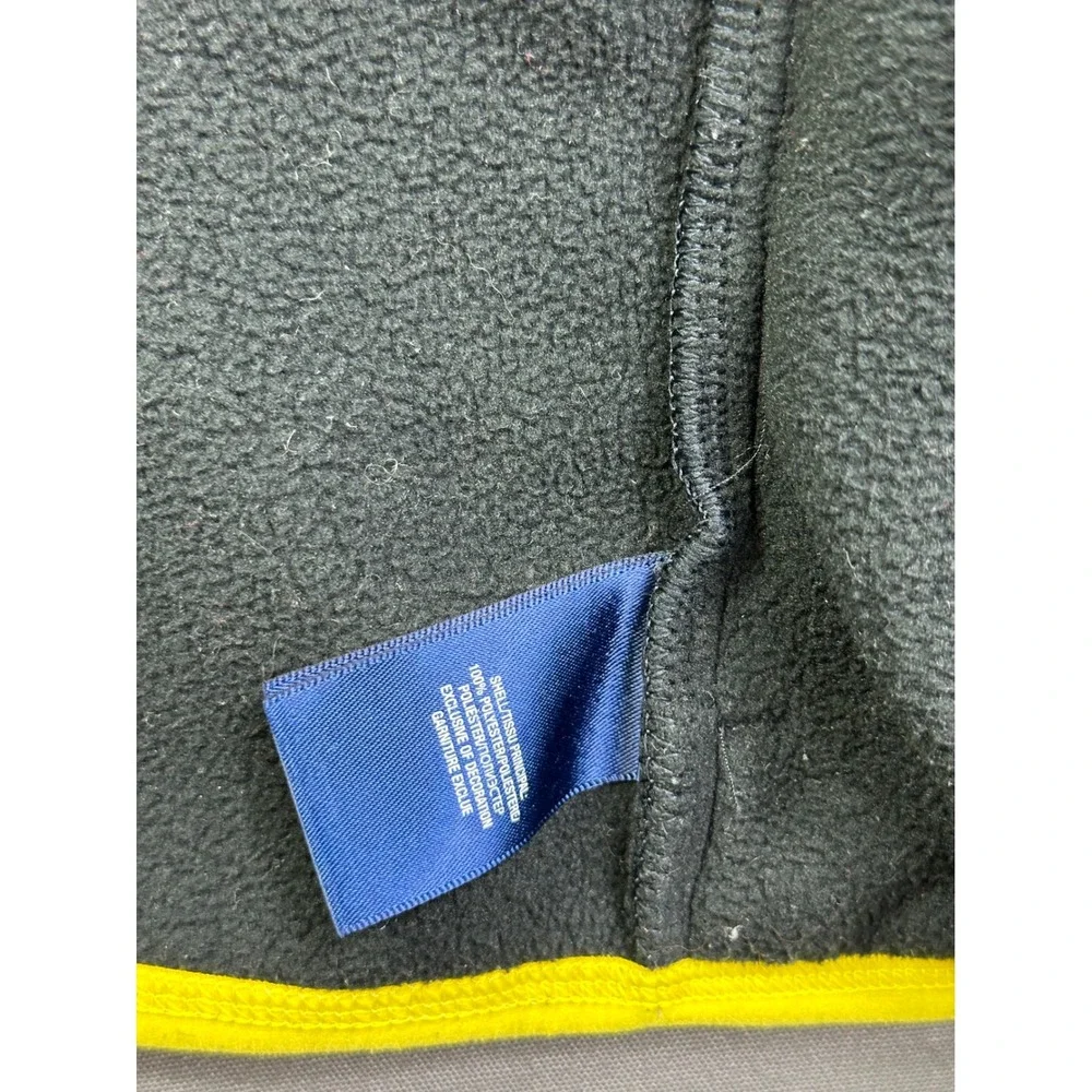 Ralph Lauren Kids Fleece Jacket Grey Neon Yellow Full Zip Pony Logo Size M 8-10